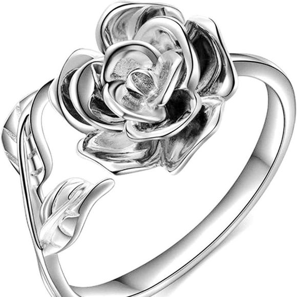 Jude Jewelers Retro Vintage Stainless Steel Flower and Leaf Promise Ring - Picture 1 of 1